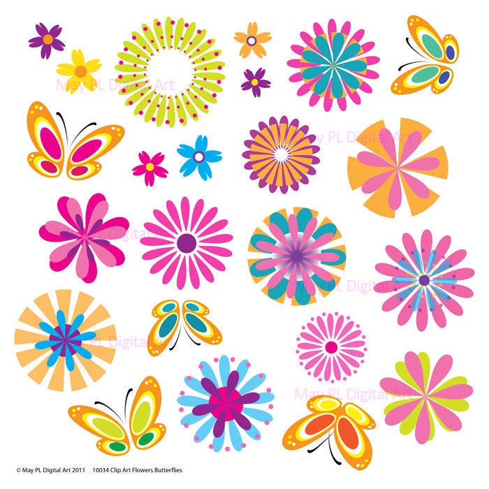 clipart of flowers and butterflies - photo #40