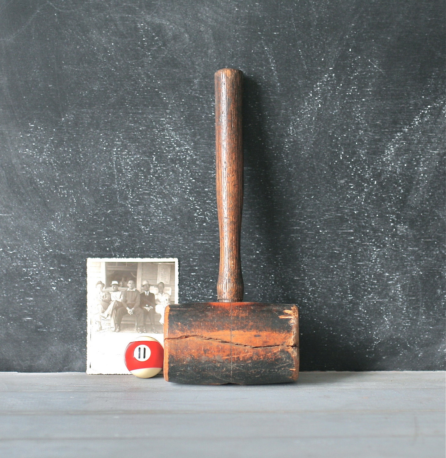 Antique Wooden Mallet Heavy Rustic Primitive