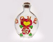 SALE Hand Painted Valentine's Day Love Decorative / Perfume Bottle