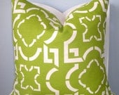 Chartreuse Green Trellis Decorative Pillow Cover 18 x 18