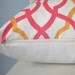 Coral and Orange Trellis Geometric Pillow Cover 16 x 16