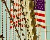 8x10 photograph - "American Flag in Brooklyn" - fine art print - vintage style - United States flag - unique holiday gift - brooklyn bridge