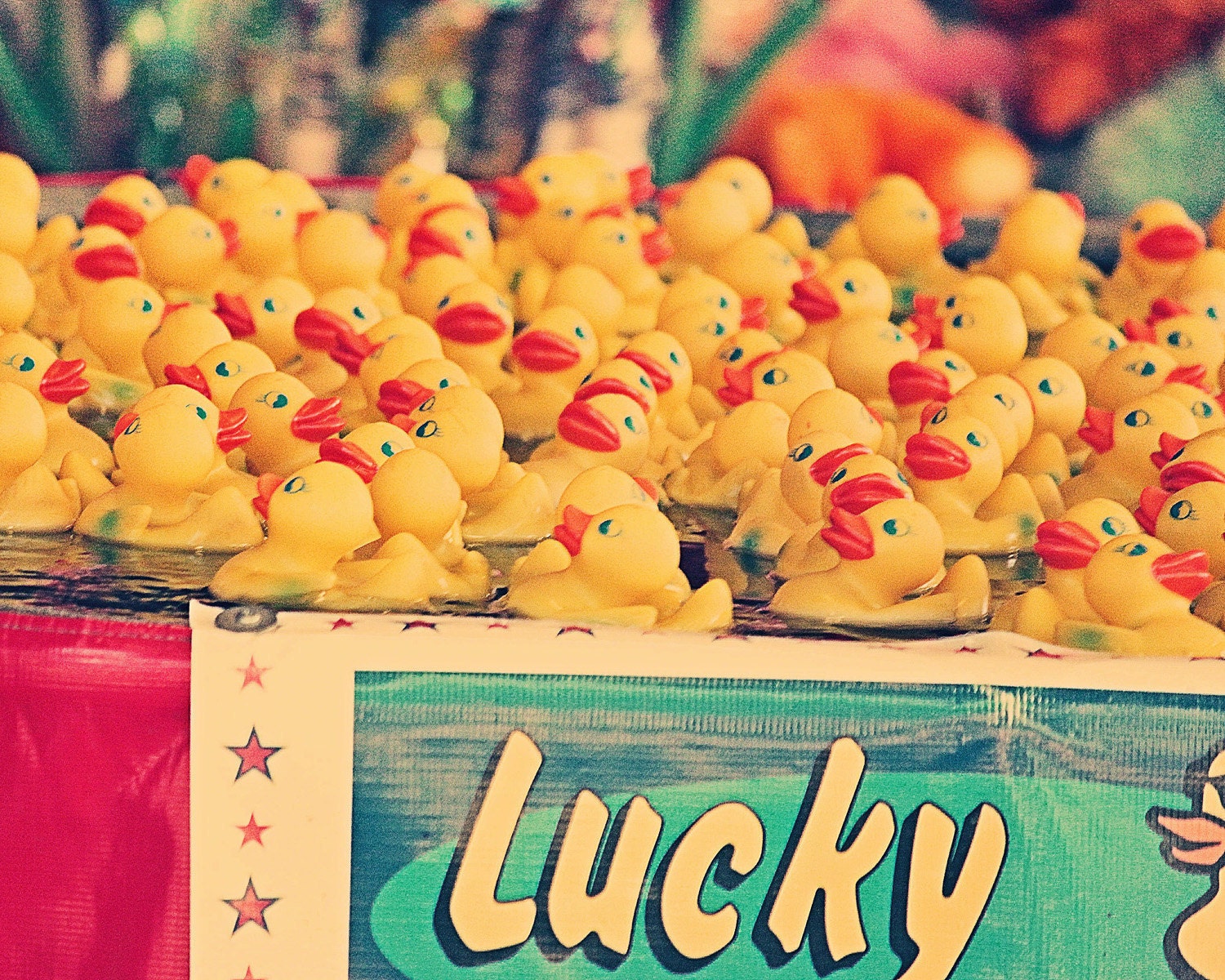 Lucky You - 5x7 photograph - fine art print - rubber ducks - carnival art - vintage photography - maybesparrowsplace