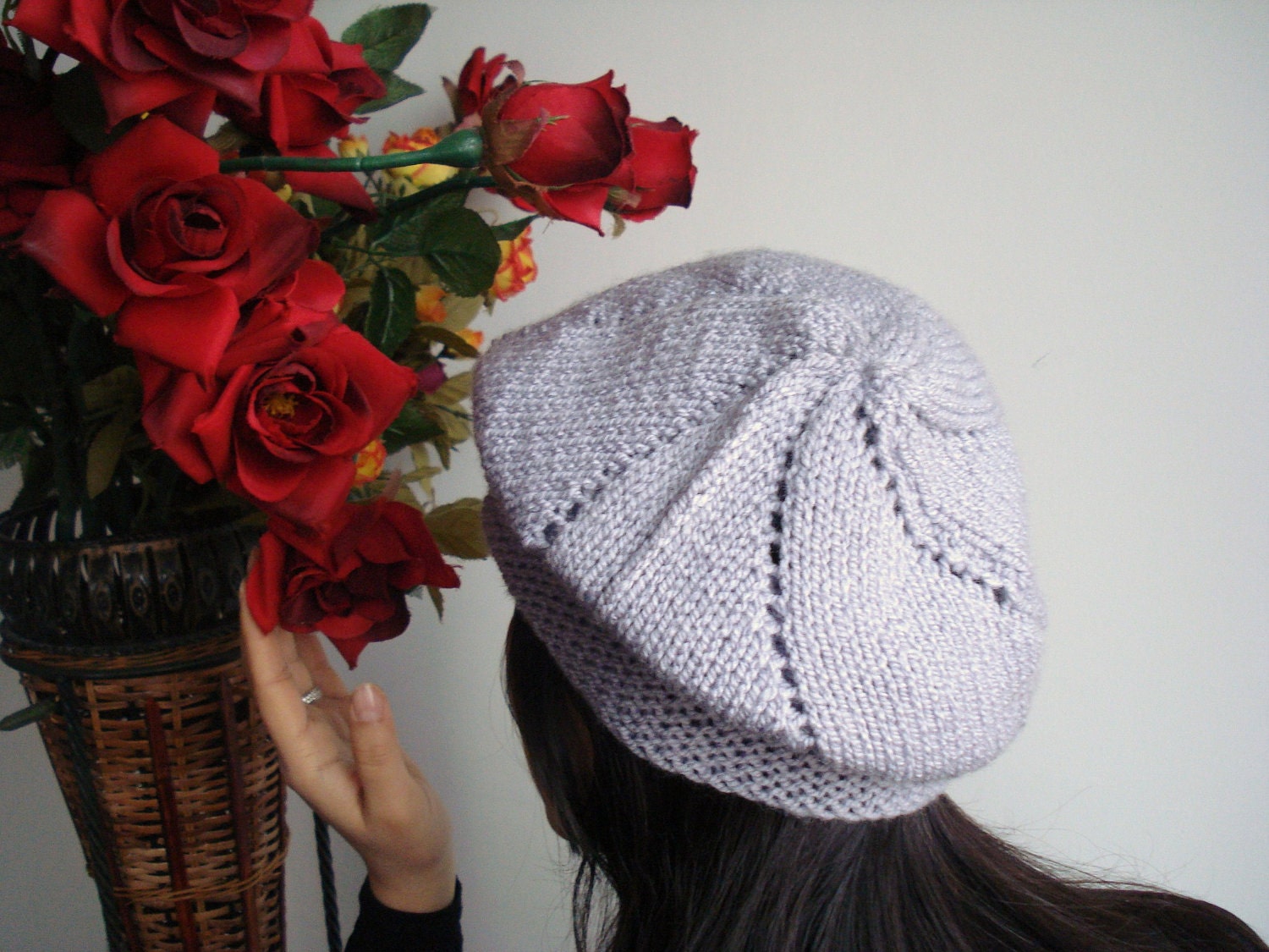 Knit Hat for Women Adult knit beret Handmade by BloomedFlower
