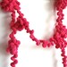 Crocheted Scarf, Fuchsia Pompom Yarn, Women scarf.