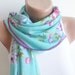 Spring Trends, scarf, stylish accessory, Blue thin scarf, women fashion. Accessories