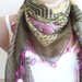 Women scarf, scarves, Scarf, beaded lace, brown, green triangle scarf,stylish accessory ,thin scarf, women fashion