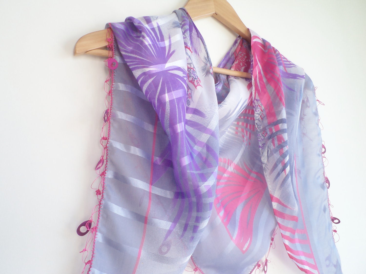 beaded lace, grey, pink triangle scarf,stylish accessory,thin scarf, women fashion