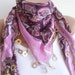 Scarf,  for women accessories, beaded lace, purple triangle scarf,stylish accessory,thin scarf, women fashion