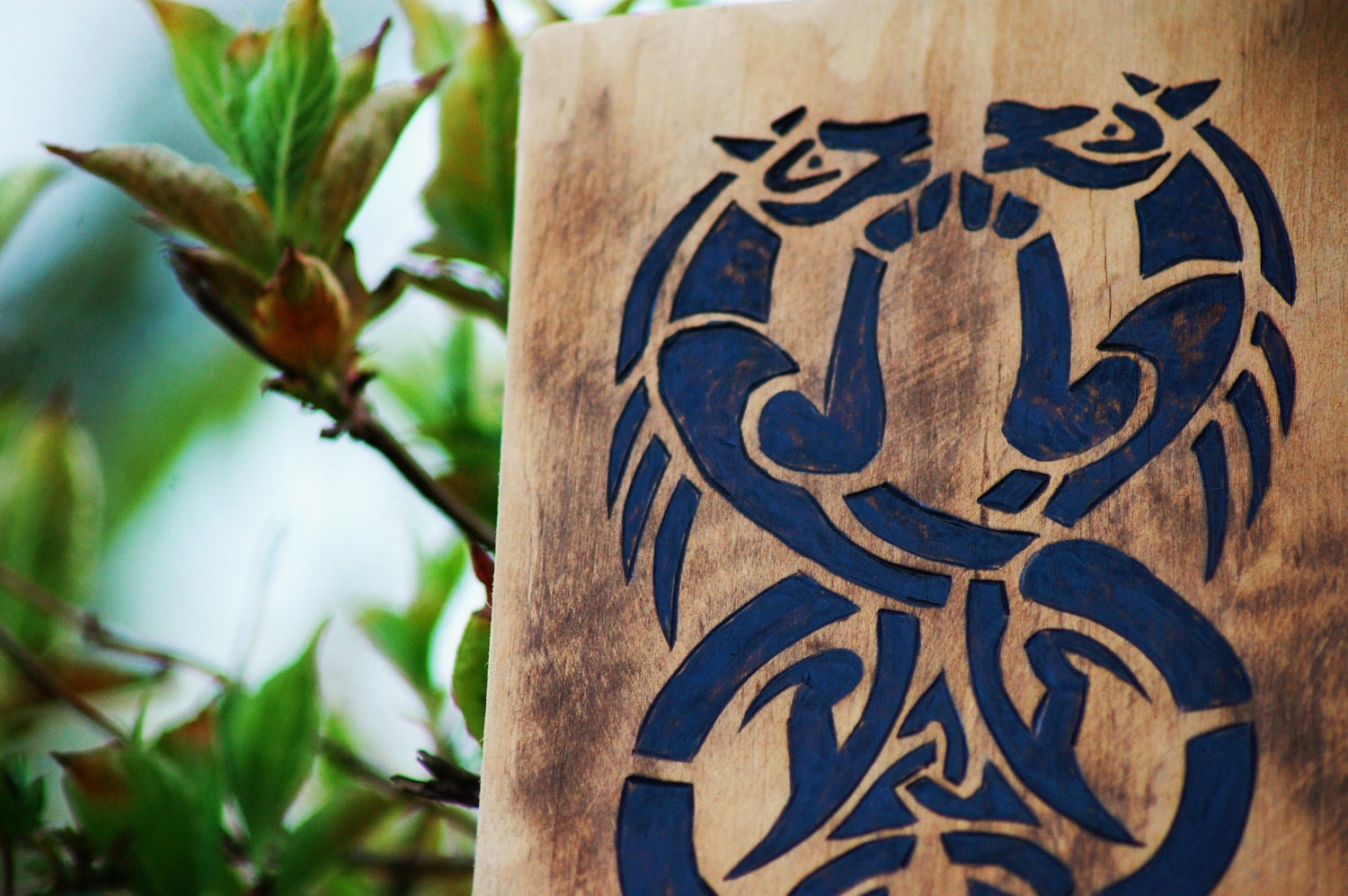 Celtic Horse Wood Burning with Raidho Rune.