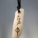 Bone Rune Pendant, 'Success' and 'Balanced Joy' Rune Charm.