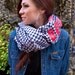 LOVE in Khmer--Blue Hand Woven Long Cotton Cambodian Style Scarf--Krama--26" x 75"--65cmx190cm--silk screen--