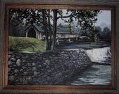 Watkins Mill Covered Bridge in Blue Ridge Mtns by Artist Cathy Cooksey