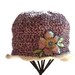 Hat - Crochet Cloche - Purple Cream - Flower Appliqué - Pima Cotton