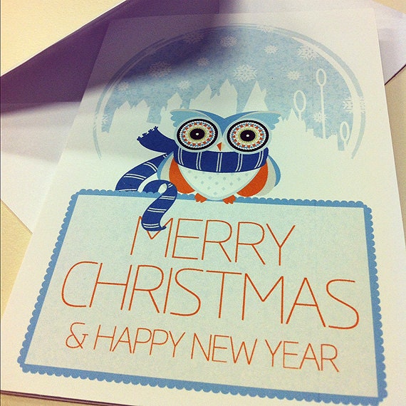 Harry Potter Hogwarts Owl Christmas Cards