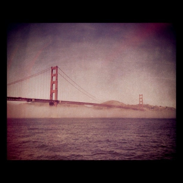 Foggy bottom - fine art framed and signed 5X5 photo Golden Gate Bridge, San Francisco