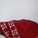 SALE Danish vintage linen placemats - set of two embroidered Scandinavian place mats - bourdeaux - wine red