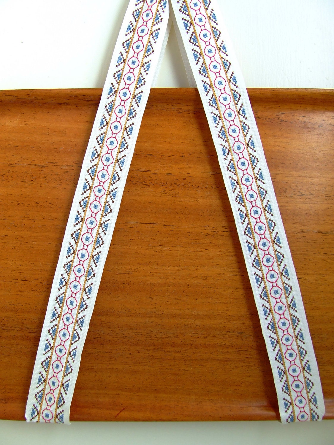 Danish hand embroidered tray holder from the 50s
