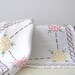 SALE Scandinavian linen table runner with embroidered flowers - 1940s