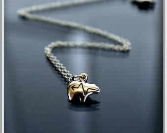 Zuni bear necklace in sterling silver-zuni bear with heart-line