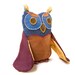 Blue and yellow owl plush softie free shipping