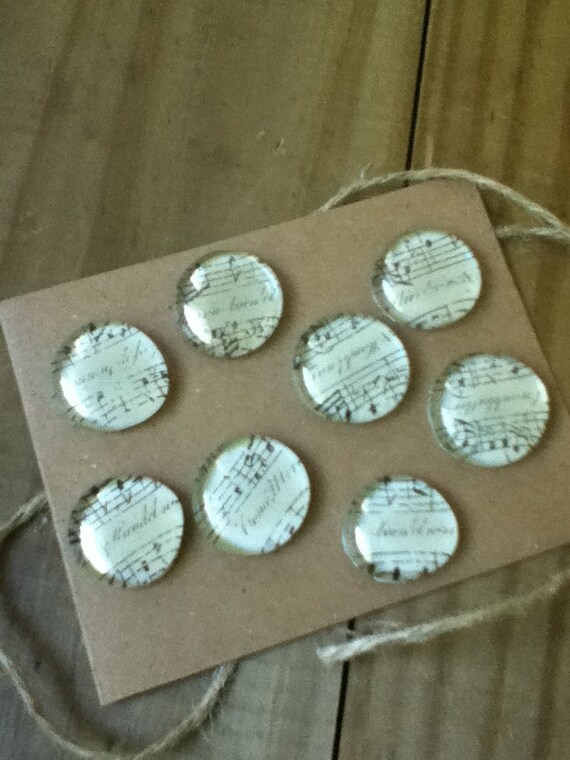 Vintage Sheet Music Glass Magnets for party favors, jars, and stylish decor. Il_570xn