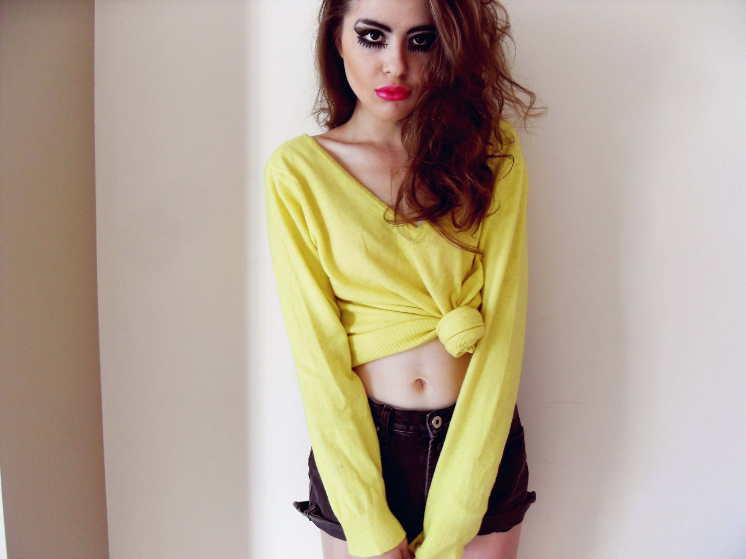 Yellow Crop Sweater