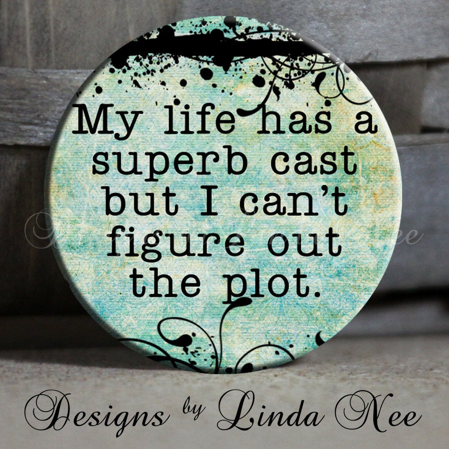 EXCLUSIVE to my shop - My BOOK CLUB can beat up your book club with flourish on Blue Background Quote - 1.5" Pinback Button