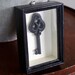 Vintage Wooden Key Shadowbox - Black and White
