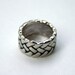 Vintage Men's Ring Silver Tone Braided Design