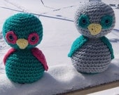Owl, grey stuffed crochet owl toy for children, safety eyes