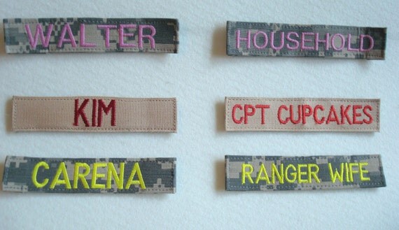 With Velcro Custom Military Name Tapes Embroidered Military