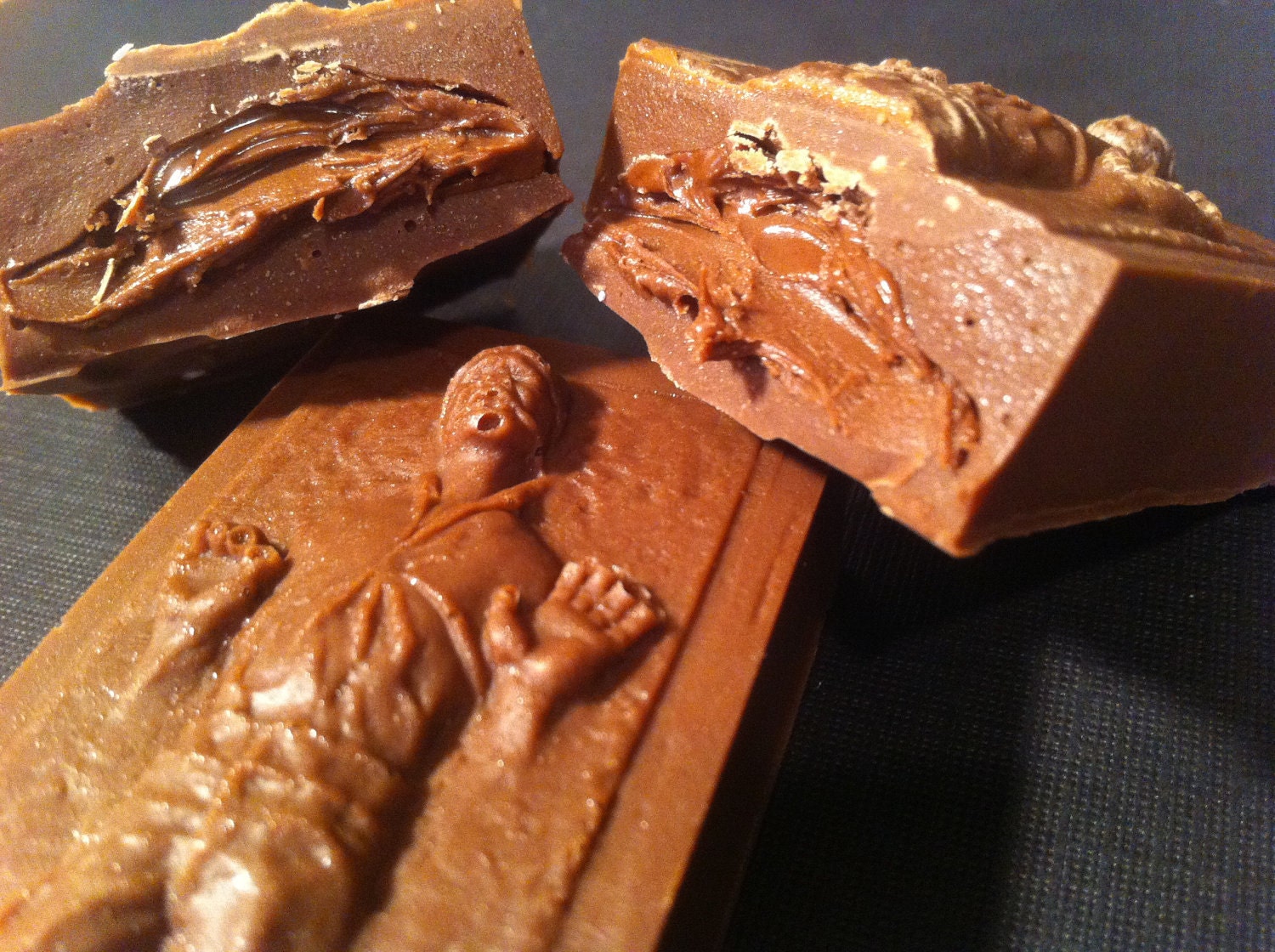 Han Solo in Carbonite Chocolate Truffle Bar. 3 Pack, Filling of Your Choice. Star Wars Candy.