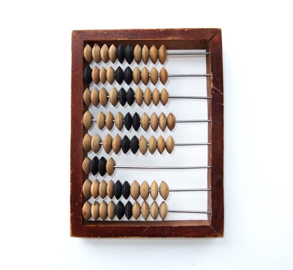 Vintage Wooden Abacus - Russian Soviet calculator (7" x 5,3")