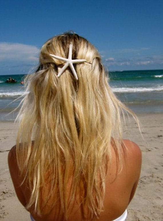 Custom Starfish Hair Accessories- Skinny White Starfish