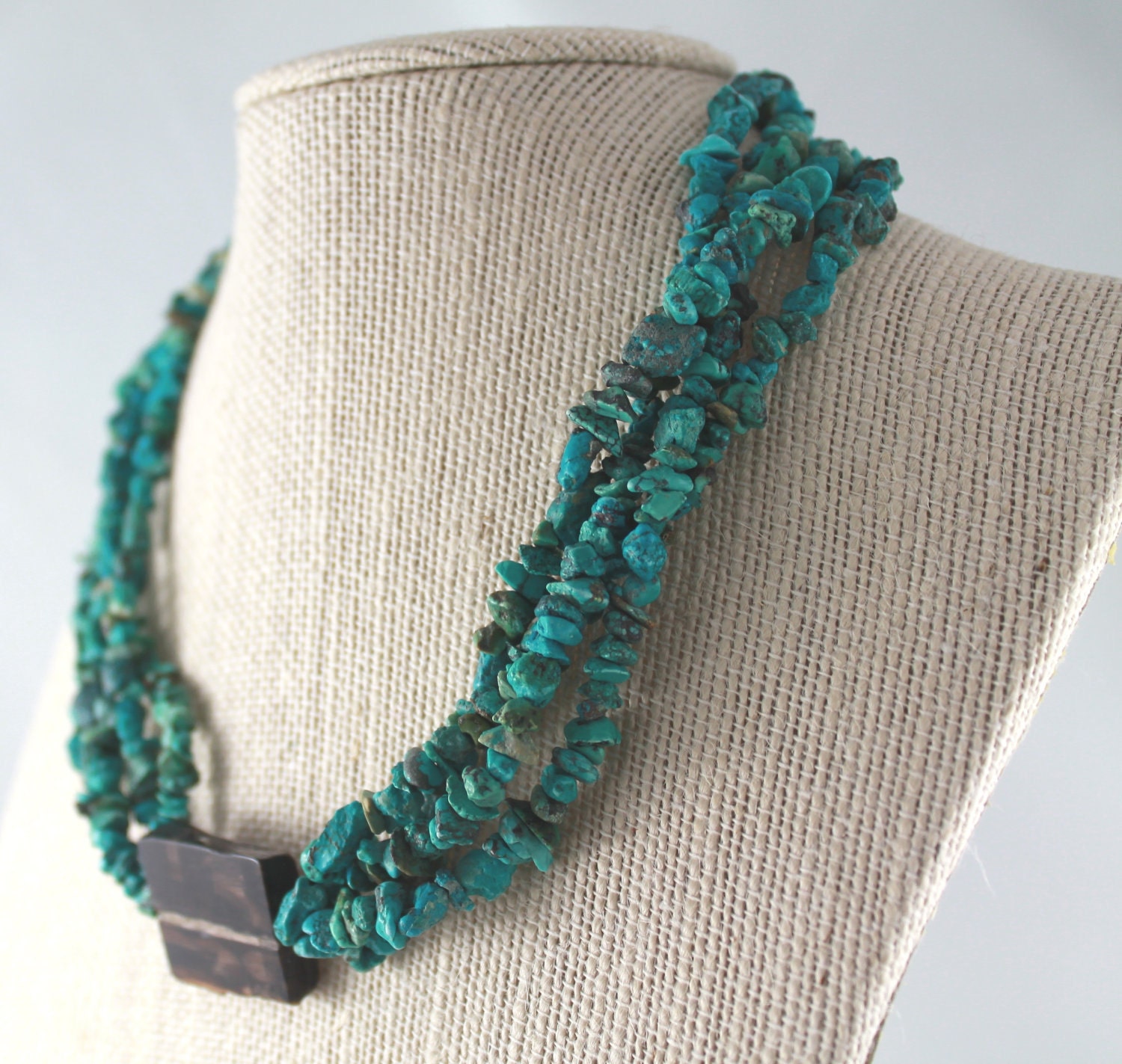 Turquoise and Petrified Wood Necklace