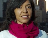 Cotton gauze infinity scarf - fuchsia