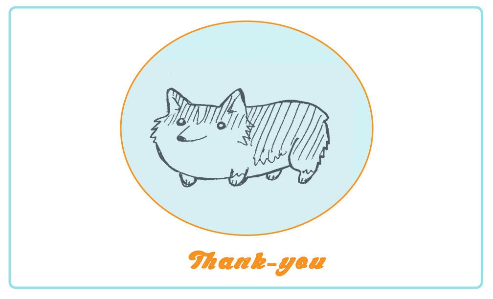 Corgi Thank-you Notecards Illustrated Set of 10 - FatAnimal