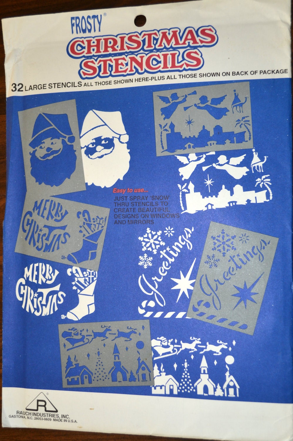 vintage rauch christmas stencil for spray snow santa by vintage rauch christmas stencil for spray snow santa by