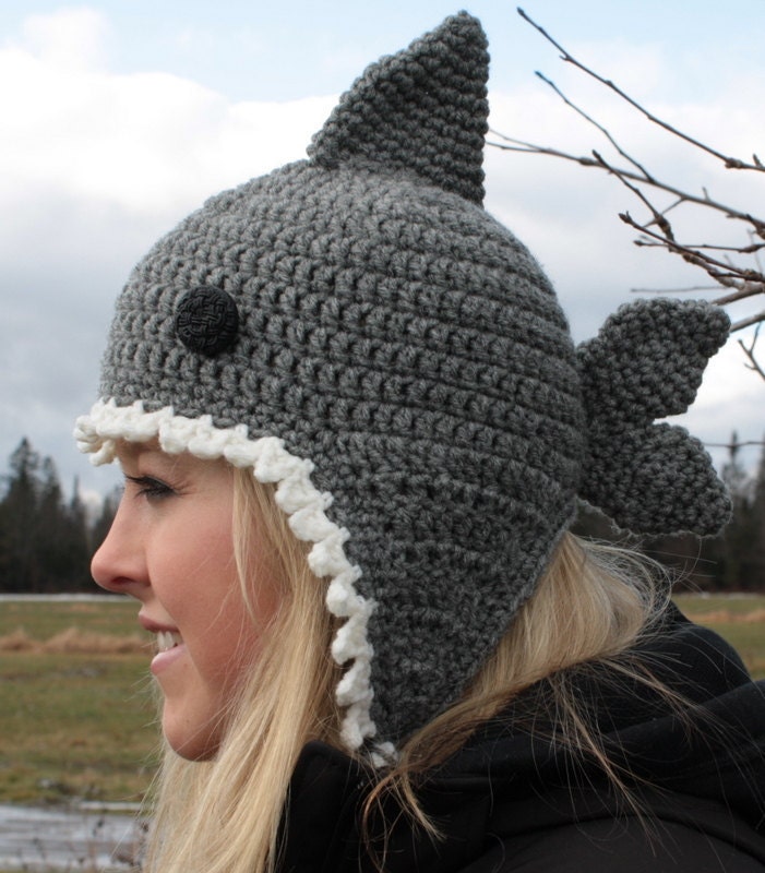 Crochet Shark Hat/Ready to Ship