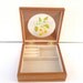 Vintage Wood Jewelry Box With Stained Glass Flowers