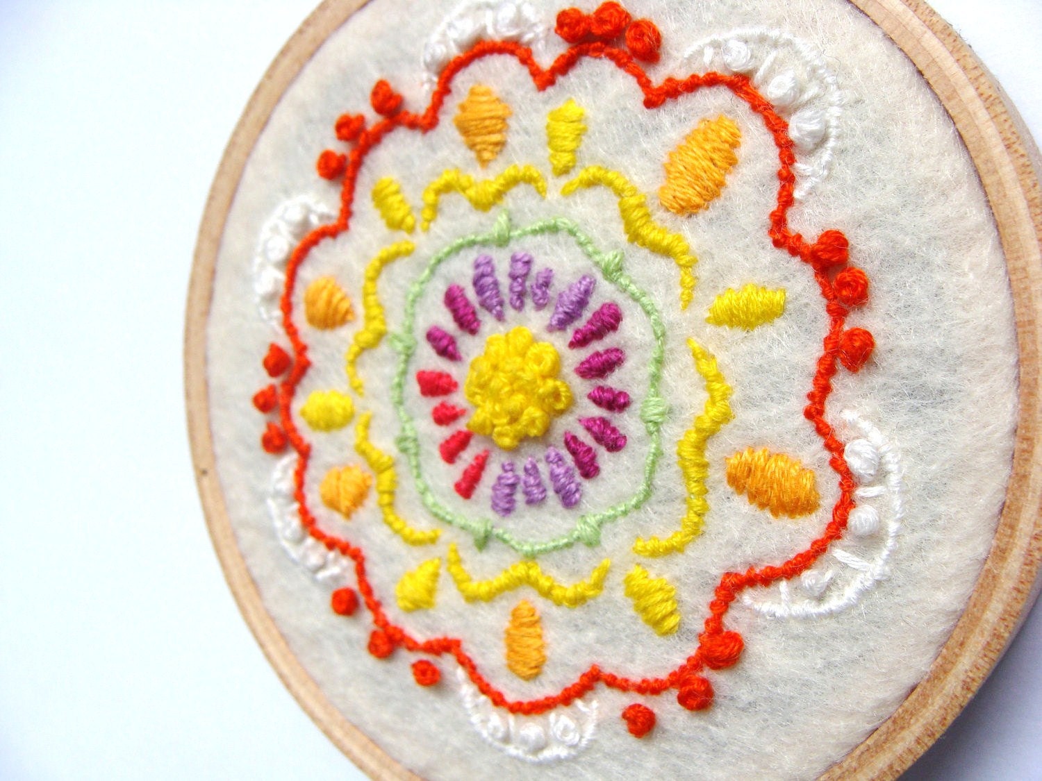 Colorful Hand Embroidered Spring Garden - Home Decor, Hoop Wall Art, Baby Shower Gift, Nursery Room, custom work available