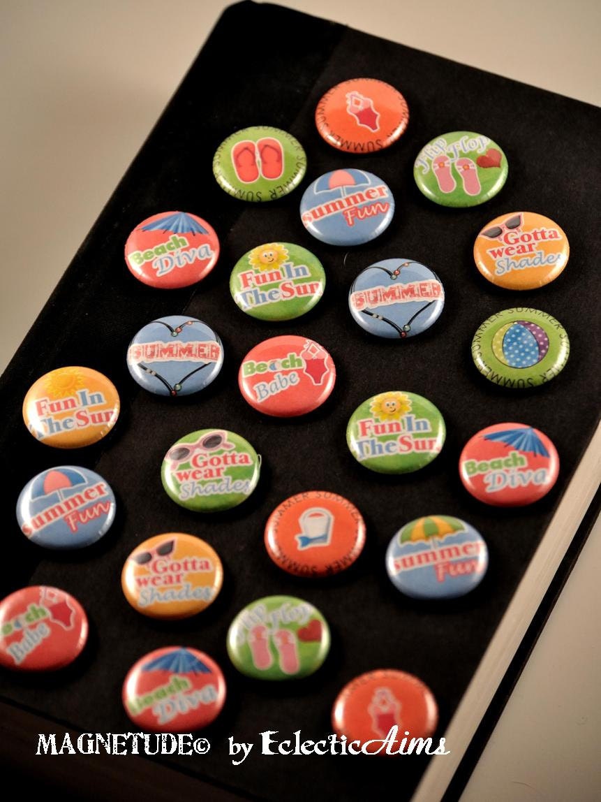 Summer Fun, 1 Inch Pin Back or Button Topper