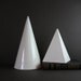 Vintage White Ceramic Geometric Sculptures - Modern Minimalist 80s Home Decor