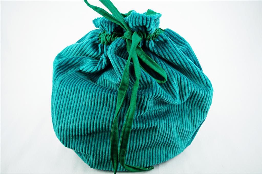 Lotus Birth Placenta Bag - Teal Corduroy Lined