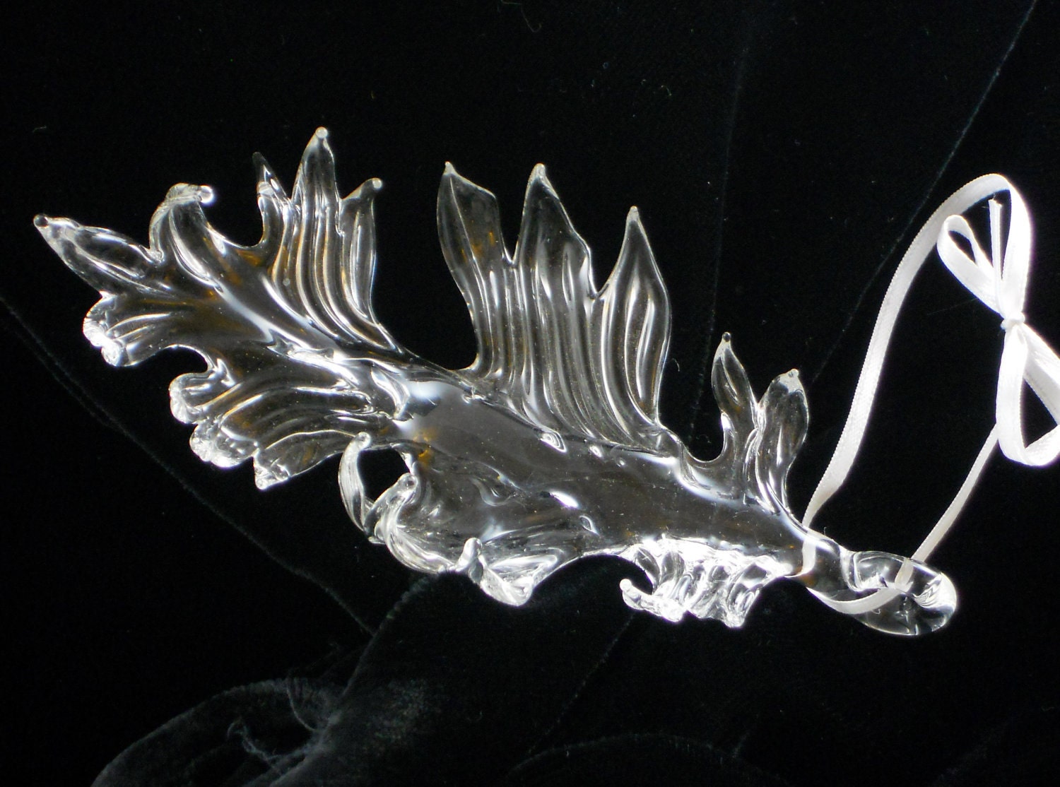 Clear Glass Oak Leaf Ornament