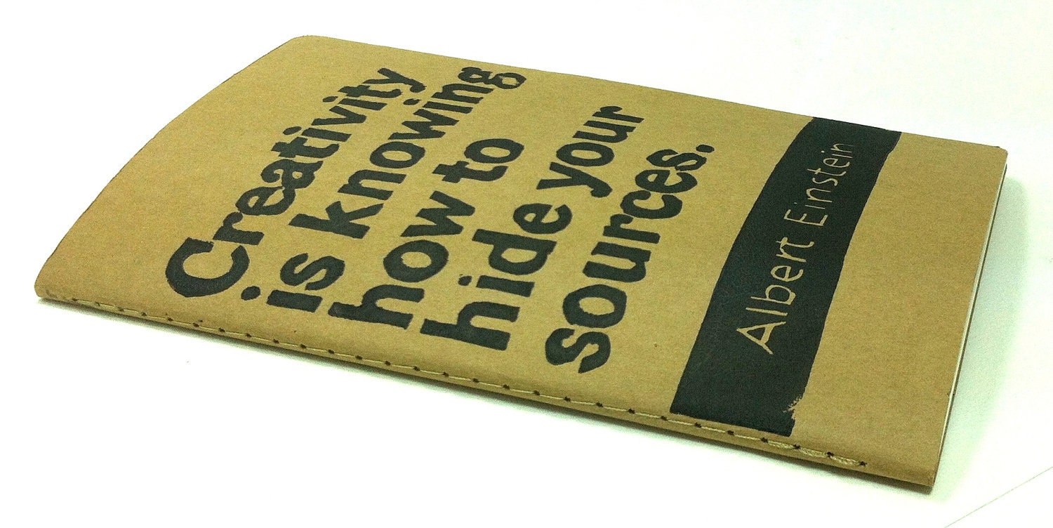 JOURNAL with Albert Einstein Quote - Creativity is knowing how to hide your sources