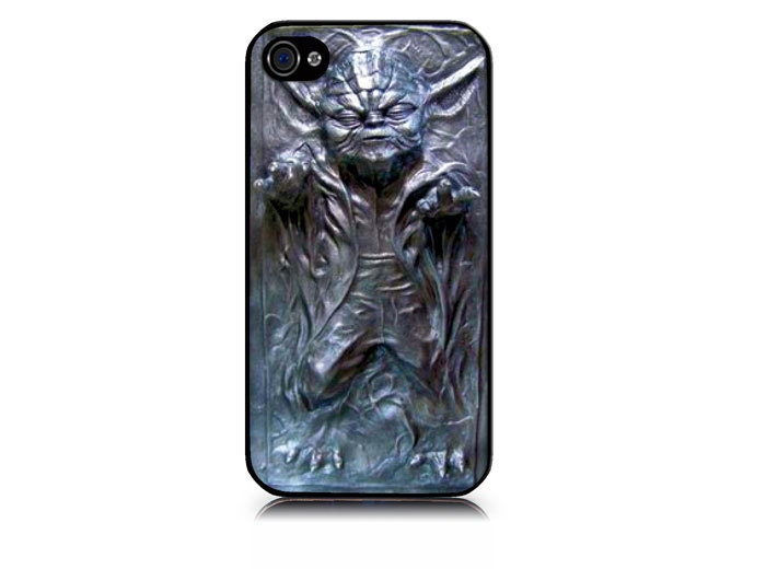 iPhone 4/4S case Yoda Carbonite includes screen protector and cleaning cloth. Available in black or white