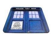 High quality rubber and Fabric non-slip mousepad with Tardis Design