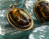 Amber Paua Earrings...........Luminates Like  Orange Blossom Golden Honey